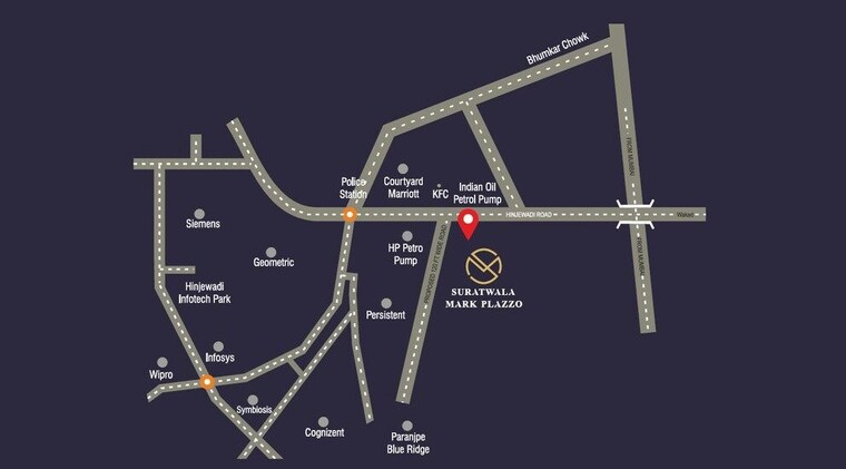Map Location, suratwala-mark-plazzo Commercial Office Space 450 Sq.Ft. In Hinjewadi Pune 10095889