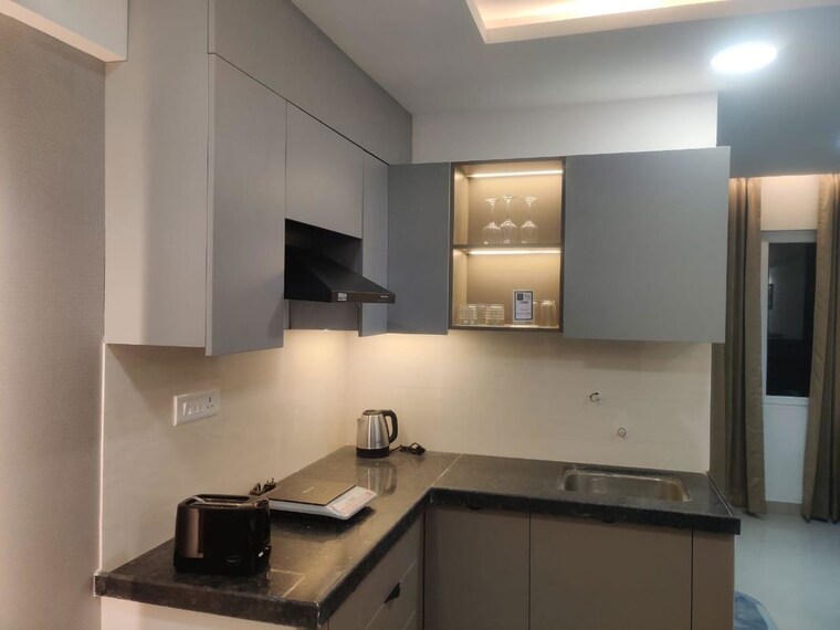 Kitchen, okay-plus-solitaire-suites Studio 405 Sq.Ft. Apartment In Ramnagariya Jaipur 10096217
