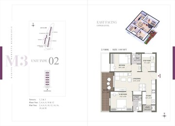 Floor Plan in 2.5 BHK Apartment at IRA M3, Kollur – for Sale
