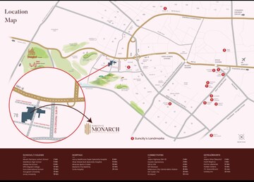 4 BHK Apartment – Map Location View at Suncity Monarch Residences, Sector 78 - for Sale