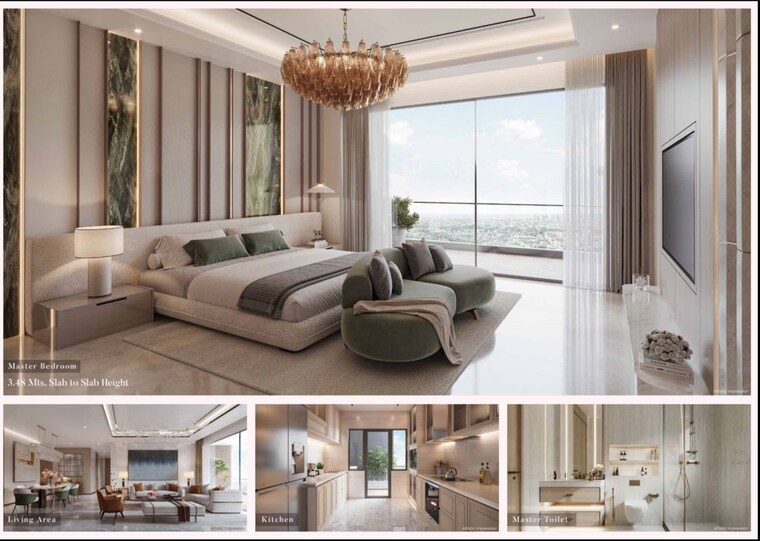 Master Bedroom, suncity-monarch-residences 3.5 Bedroom 2350 Sq.Ft. Apartment In Sector 78 Gurgaon 10096339