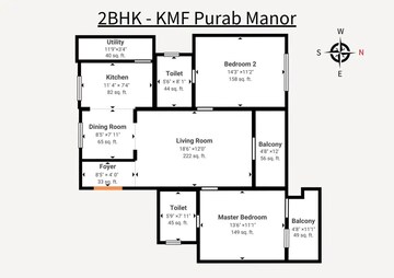 Floor Plan in 2 BHK Apartment at Kannamangala – for Sale