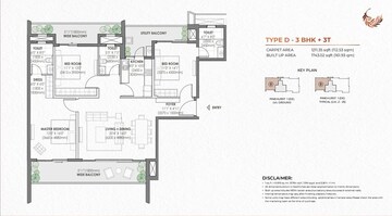 Floor Plan in 4 BHK Apartment at Eldeco Fairway Reserve, Sector 80 – for Sale