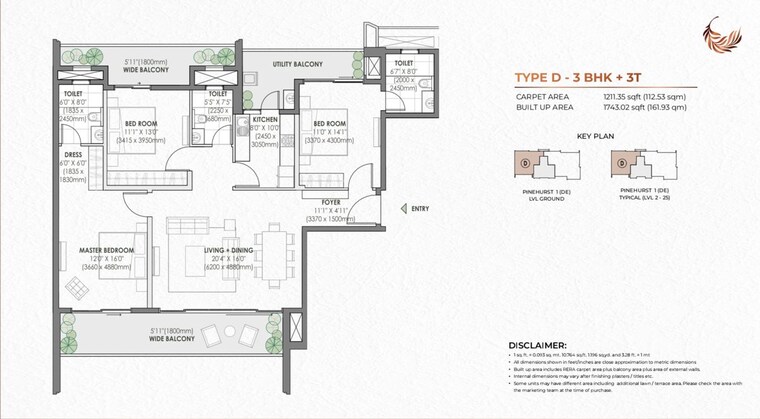 Floor Plan, eldeco-fairway-reserve 4 Bedroom 2383 Sq.Ft. Apartment In Sector 80 Gurgaon 10096375
