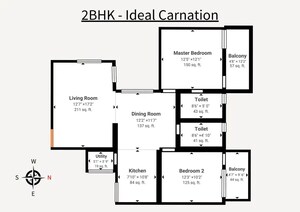 Floor Plan in 2 BHK Apartment at Thanisandra – for Sale