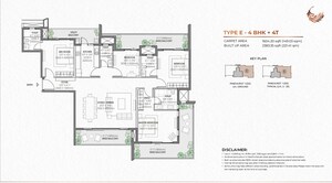 Floor Plan in 4 BHK Apartment at Eldeco Fairway Reserve, Sector 80 – for Sale