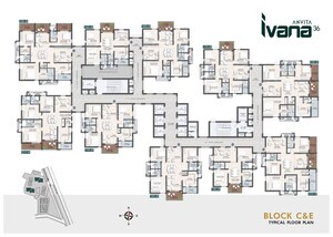 Floor Plan in 4 BHK Apartment at Anvita Ivana, Kollur – for Sale