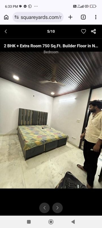 Bedroom in 2 BHK Builder Floor at Saket – for Rent