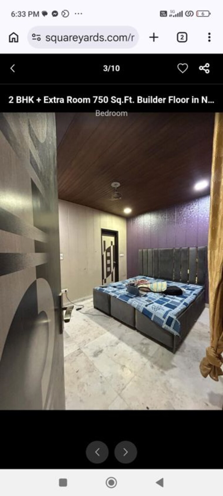 Bedroom, saket 2 Bedroom 800 Sq.Ft. Builder Floor In Saket Delhi 10098785