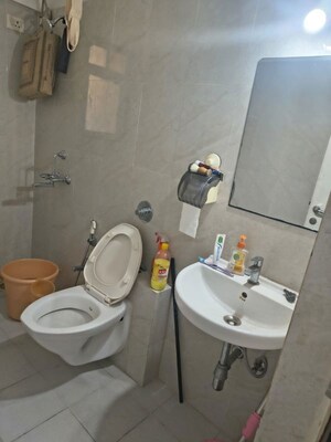 Bathroom in 1 BHK Apartment at Puranik Rumah Bali Phase II, Ghodbunder Road – for Rent
