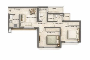 Floor Plan in 2 BHK Apartment at Pereira Nagar CHS, Naigaon East – for Sale