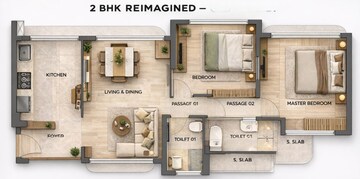 Floor Plan in 2 BHK Apartment at Pereira Nagar CHS, Naigaon East – for Sale