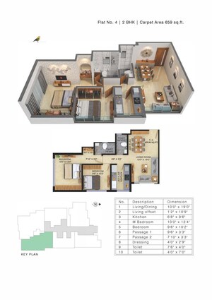Floor Plan in 1 BHK Apartment at Kandivali West – for Sale