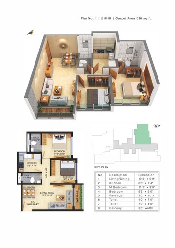 Floor Plan in 1 BHK Apartment at Kandivali West – for Sale