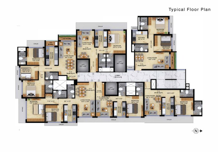 Floor Plan, kandivali west 2 Bedroom 596 Sq.Ft. Apartment In Kandivali West Mumbai 10102415