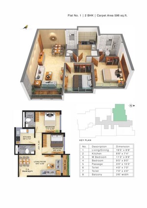 Floor Plan in 2 BHK Apartment at Kandivali West – for Sale