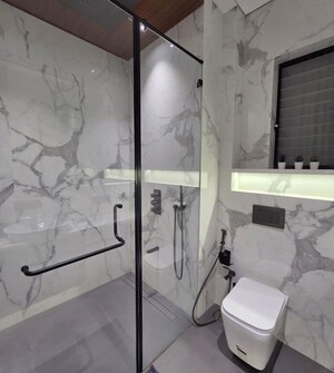 Bathroom in 3 BHK Apartment at Indiabulls Sky Forest, Lower Parel – for Rent