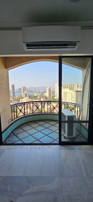 Balcony in 2 BHK Apartment at Hiranandani Gardens Lake Castle, Powai – for Rent