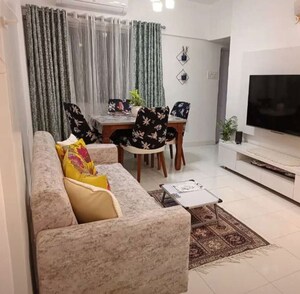 Living Room in 2 BHK Apartment at Kohinoor Zen Estate, Kharadi – for Rent