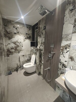 Bathroom in 3 BHK Apartment at Seawoods – for Rent