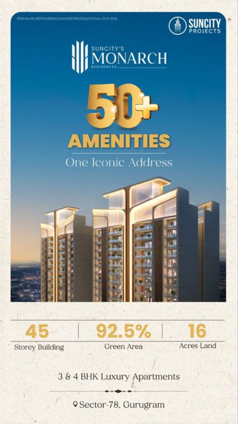 Exterior View, suncity-monarch-residences 3 Bedroom 2350 Sq.Ft. Apartment In Sector 78 Gurgaon 10103114