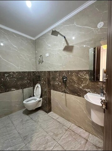 Bathroom in 2 BHK Builder Floor at Chattarpur – for Rent