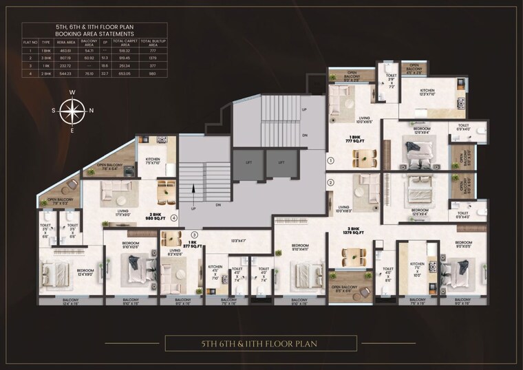 Floor Plan, swapan-swami 1 Bedroom 689 Sq.Ft. Apartment In Dombivli East Thane 10103345