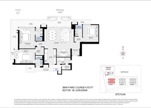 Floor Plan in 3.5 BHK Apartment at BPTP Downtown 66, Sector 66 – for Sale