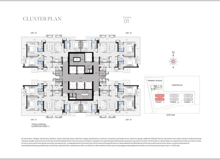 Floor Plan, bptp-downtown-66 3.5 Bedroom 2950 Sq.Ft. Apartment In Sector 66 Gurgaon 10103528