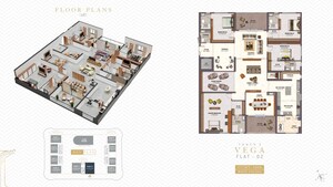 Floor Plan in 3 BHK Apartment at The Trilight, Kokapet – for Sale