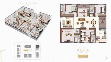 Floor Plan in 3 BHK Apartment at The Trilight, Kokapet – for Sale