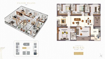 Floor Plan in 3 BHK Apartment at The Trilight, Kokapet – for Sale