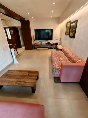 Living Room in 2 BHK Apartment at Silver Breach Apartment, Juhu – for Rent