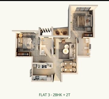 Floor Plan in 2 BHK Apartment at Siddha Serena, New Town – for Sale