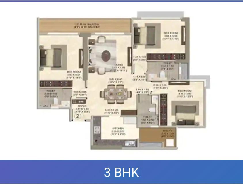 3 BHK 1522 Sq.Ft. Apartment in Adani Linkbay Residences