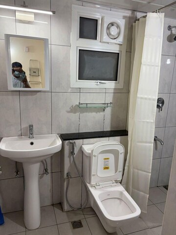 Bathroom in 3 BHK Apartment at Mantri Lithos, Thanisandra – for Rent