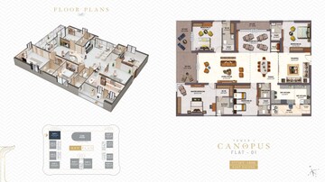 Floor Plan in 4 BHK Apartment at The Trilight, Kokapet – for Sale
