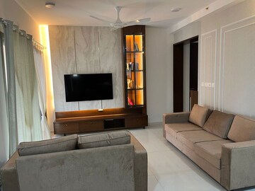 Living Room in 3 BHK Apartment at Sobha Palm Courts, Kogilu – for Rent