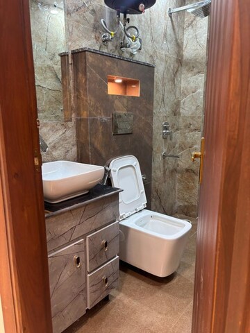 Bathroom in 3 BHK Builder Floor at Chattarpur – for Rent