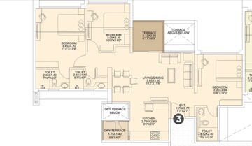 Floor Plan in 3 BHK Apartment at VTP Aethereus, Mahalunge – for Sale