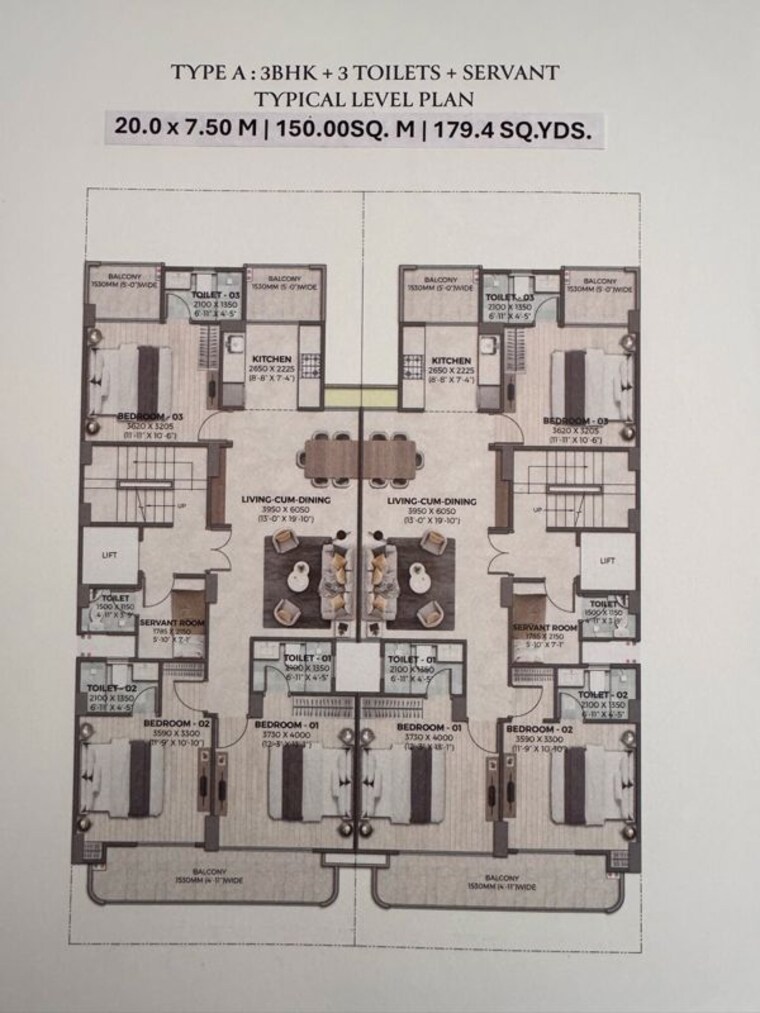 Floor Plan, ganga-kashi-residences 3.5 Bedroom 1616 Sq.Ft. Independent House In Sector 89 Gurgaon 10083069