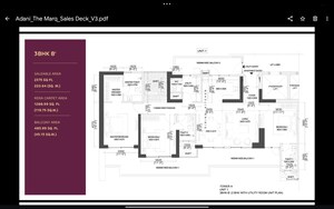 Floor Plan in 3 BHK Apartment at Adani The Marq, Sector 102a – for Sale