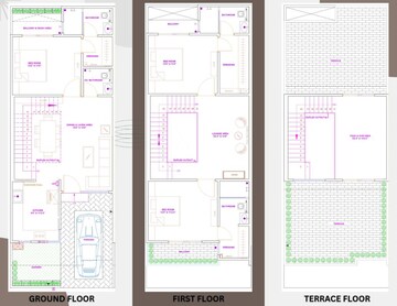 Floor Plan in 3 BHK Villa at Karolan Ka Barh – for Rent