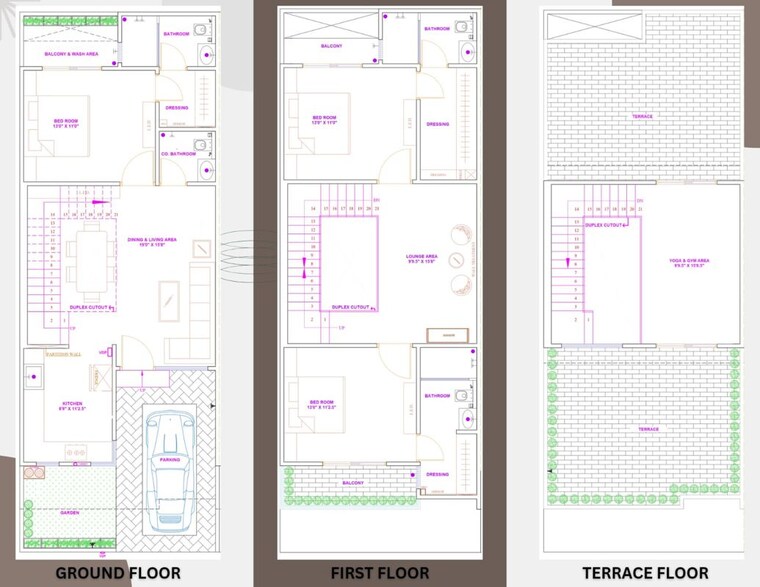 Floor Plan, karolan ka barh 3 Bedroom 1800 Sq.Ft. Villa In Karolan Ka Barh Jaipur 10115997