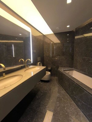 Bathroom in 3 BHK Apartment at Lodha World Crest, Worli – for Rent