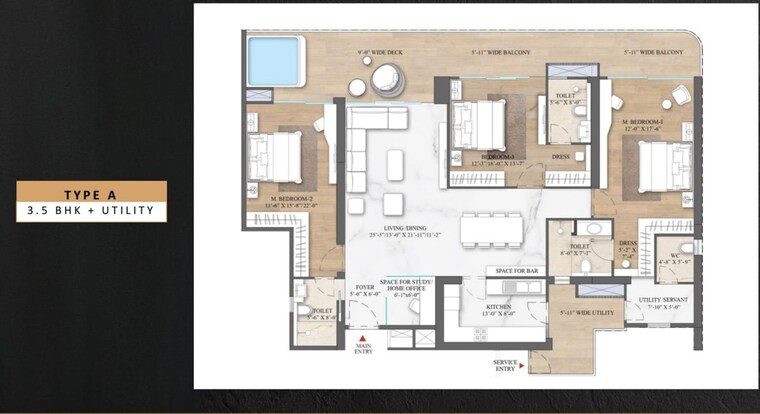 Floor Plan, smart-world-the-edition 3.5 Bedroom 2945 Sq.Ft. Apartment In Sector 66 Gurgaon 10116406