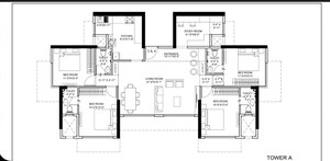 Floor Plan in 4 BHK Apartment at Chandak 34 Park Estate, Goregaon West – for Sale