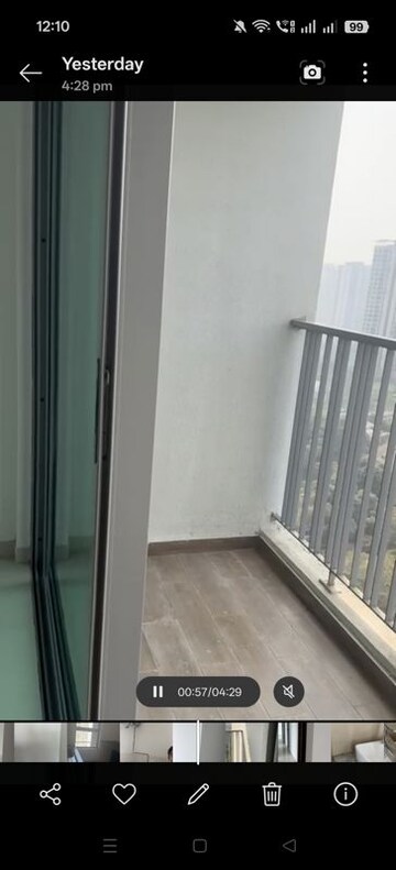 Balcony in 3 BHK Apartment at Kalpataru Immensa, Kolshet Road – for Rent