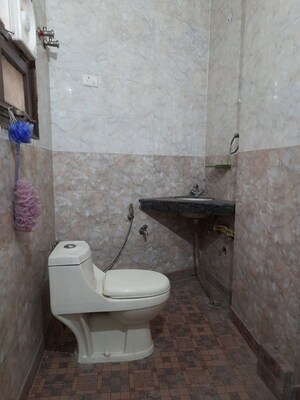 Bathroom in 1 BHK Builder Floor at Mehrauli – for Rent