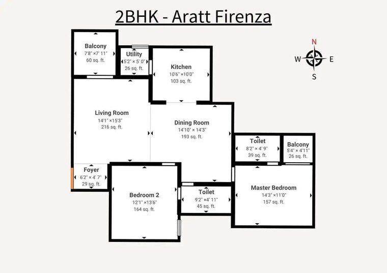 Floor Plan, electronic city 2 Bedroom 1307 Sq.Ft. Apartment In Electronic City Bangalore 10122450